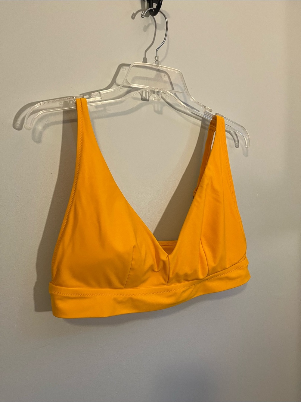 AERIE Women’s Yellow Marigold V-Neck Longline Bikini Swim Top - Picture 3 of 6